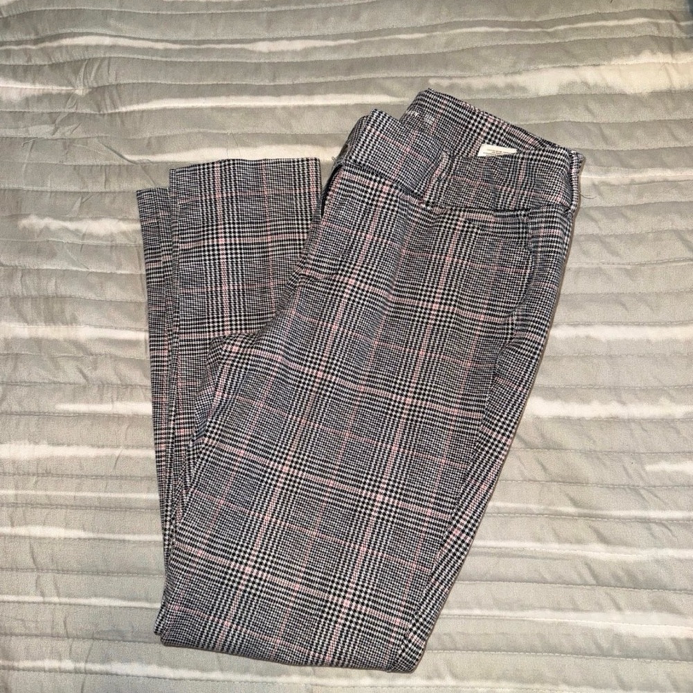 Zara Black and Pink Checkered Pants